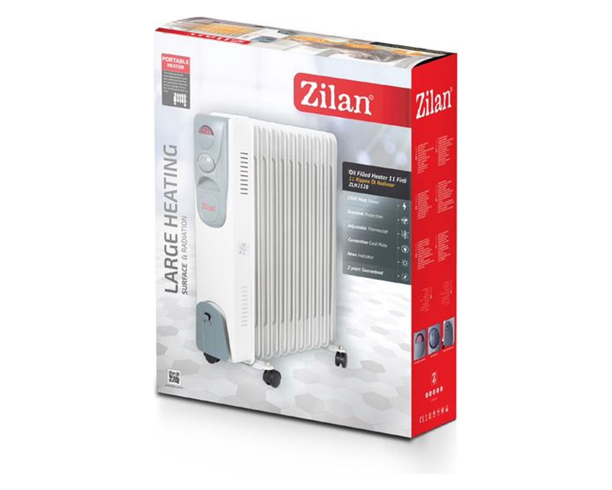Zilan - Olieradiator elektrisch - 2000 Watt - Kachel - oliegevulde radiator - snelle opstart - elektrische kachel - 9 fins