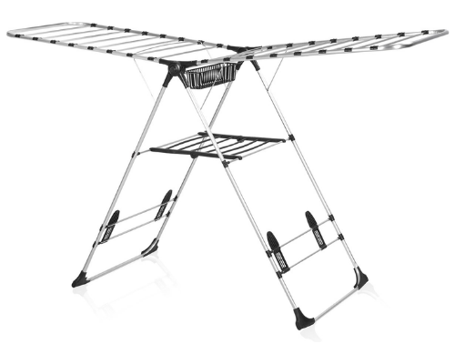 Zilan - Argento Heavy Duty - XL Wasrek - droogrek - inklapbaar - 24 meter - 100% aluminium en roestbestendig - verstelbare rekken - schoenhouders
