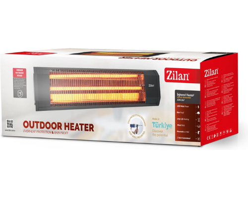Zilan - elektrische terrasverwarmer - tot 32 M2 - voor binnen en buiten - IP55 waterbestendig - terrasverwarmer - infrarood