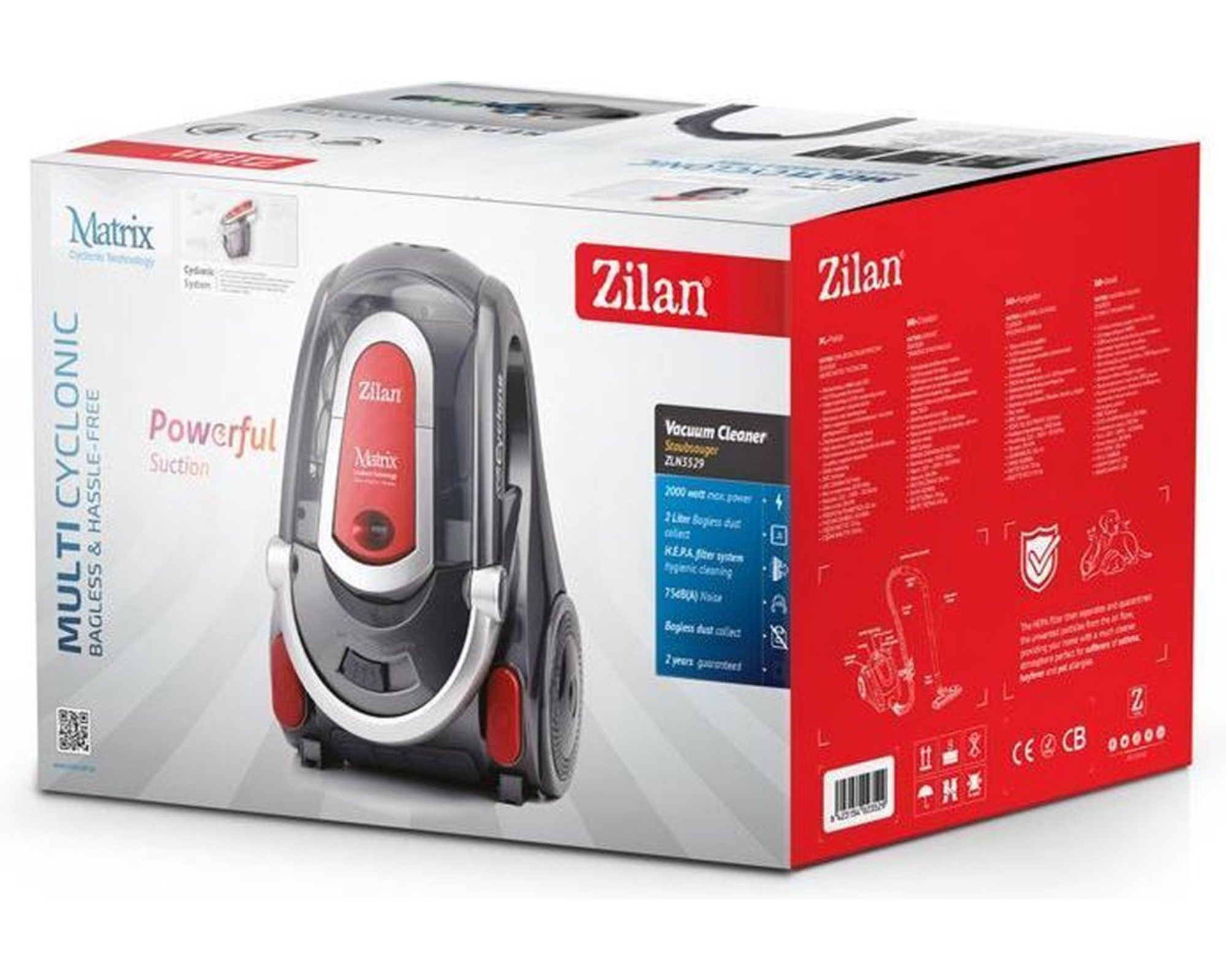 Zilan - Stofzuiger zonder zak - erg krachtig - zakloos - 2000 Watt
