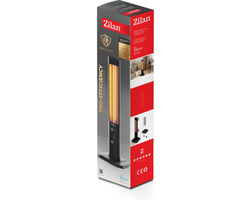 Zilan - Dragon - Energiezuinig Infrarood kachel - 1800 Watt - Voor binnen en buitengebruik - IP20 - Terraskachel