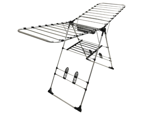 Zilan - Argento Heavy Duty - XL Wasrek - droogrek - inklapbaar - 24 meter - 100% aluminium en roestbestendig - verstelbare rekken - schoenhouders